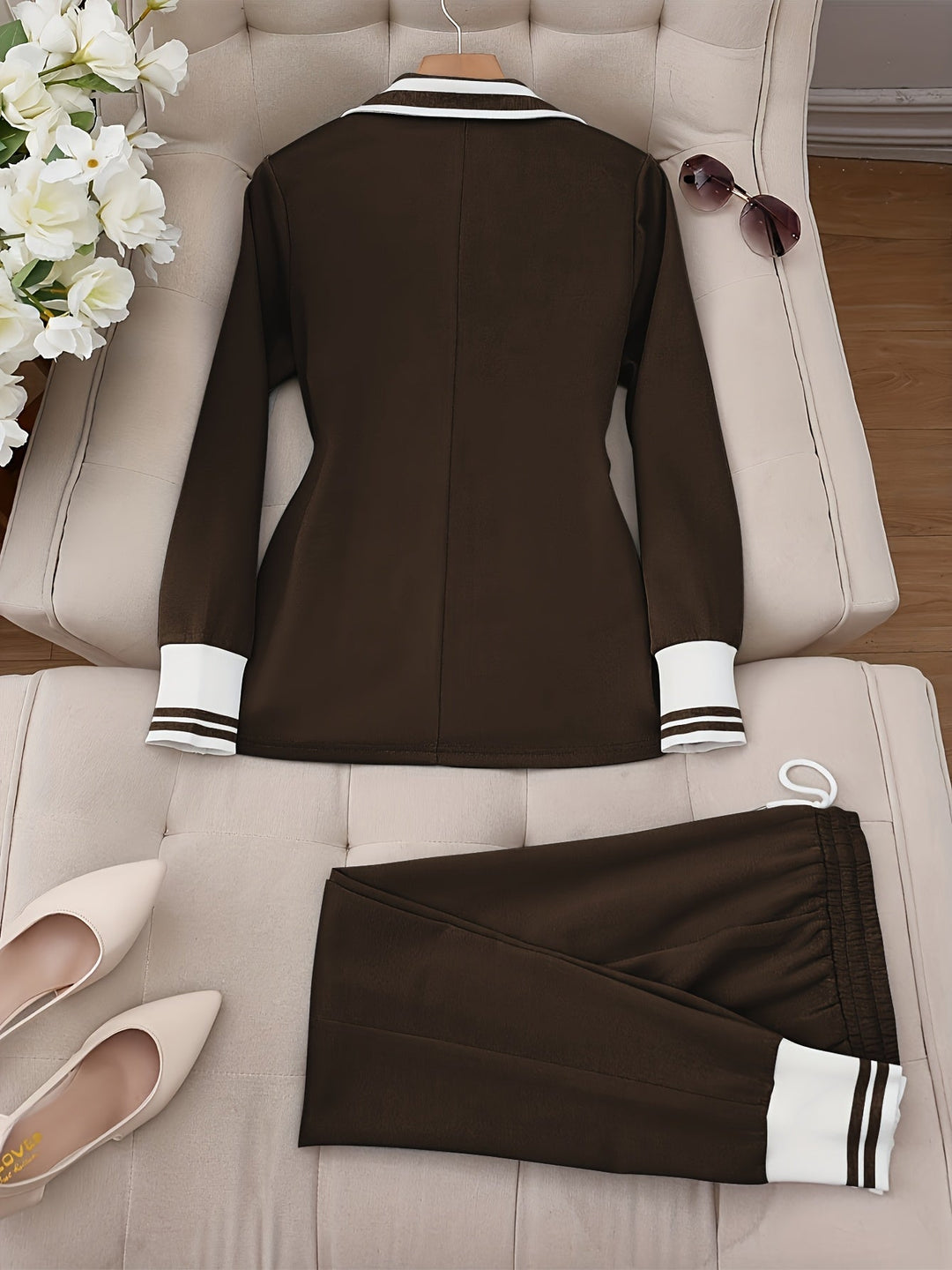 Ingelore - Fashionable striped two-piece set