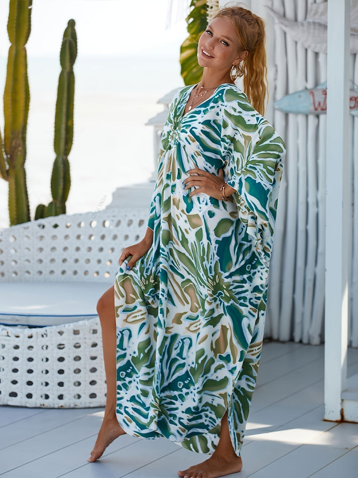 Nyxara - Tropical Resort Bamboo Maxi Dress