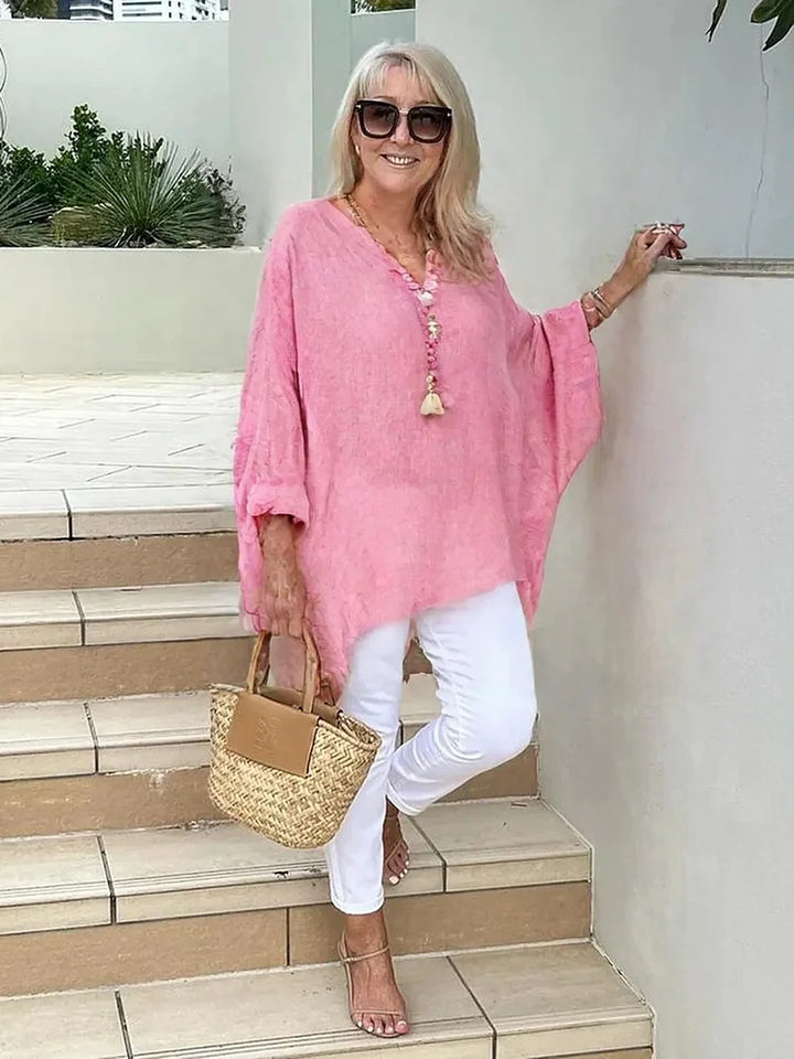 Caelina - Basic Solid Long Sleeve Shirt