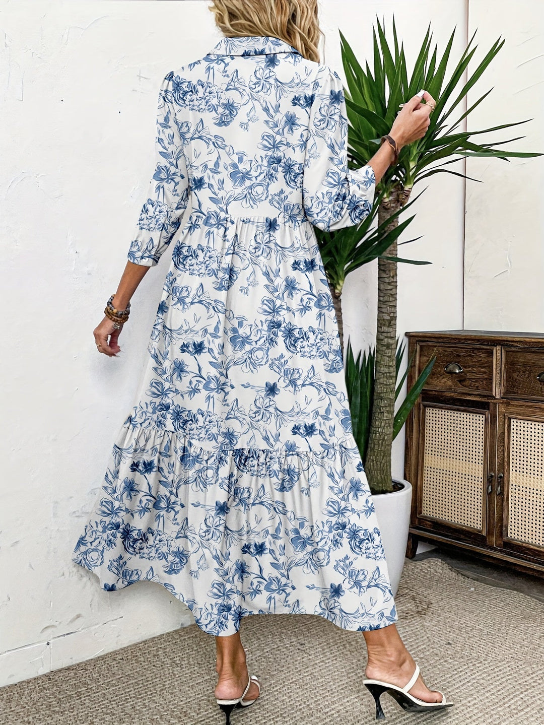 Valeska | Boho Floral Midi Dress