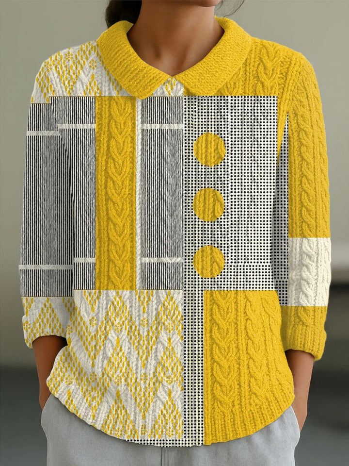 Olivia - Vintage Abstract Geometric Art Print Casual Tops and Dresses