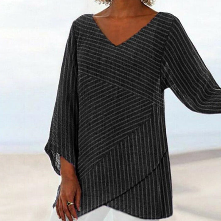 Serenya™ | Draped Stripe Top