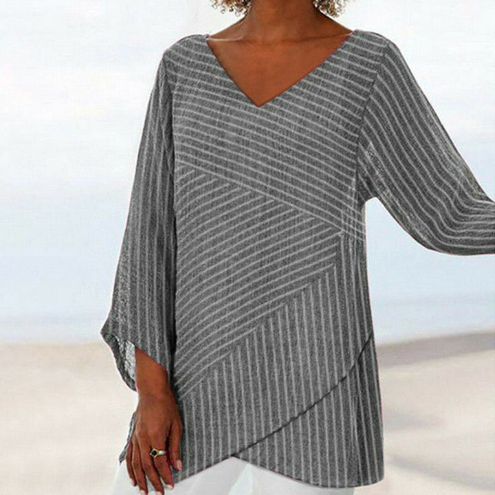 Serenya™ | Draped Stripe Top