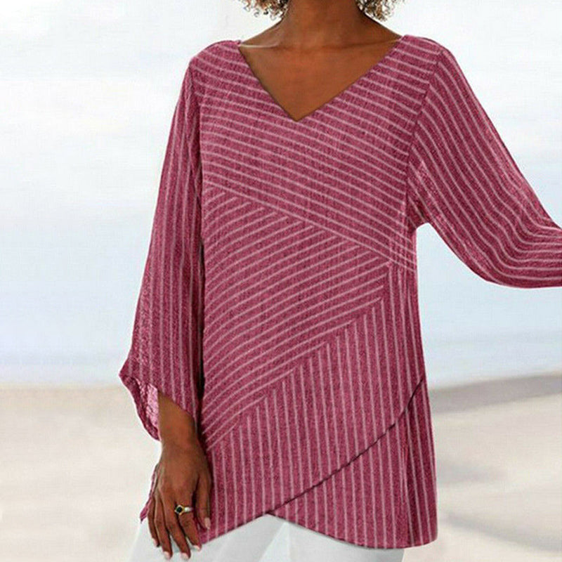 Serenya™ | Draped Stripe Top