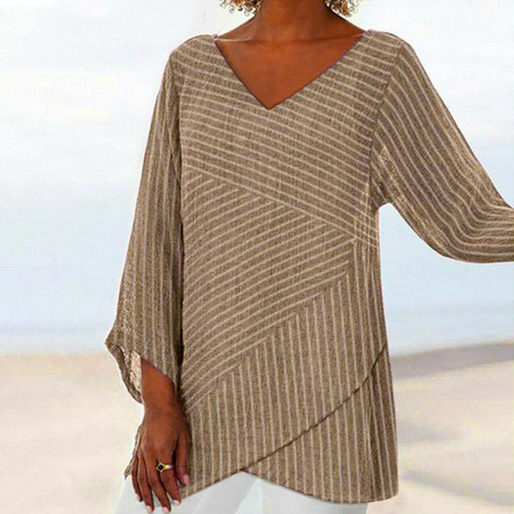 Serenya™ | Draped Stripe Top