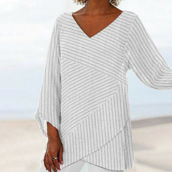 Serenya™ | Draped Stripe Top
