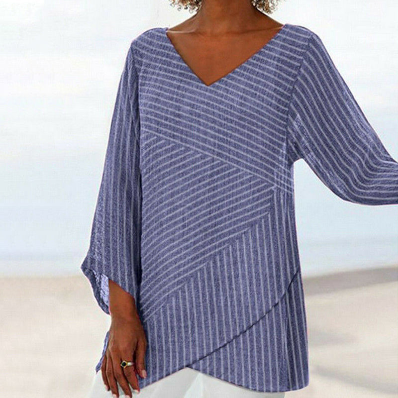 Serenya™ | Draped Stripe Top