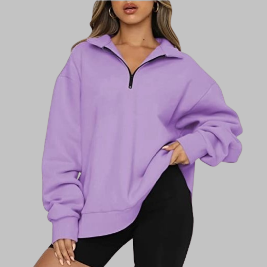 TENLEY™ - Casual Oversized Half Zip Long Sleeve Sweatshirt
