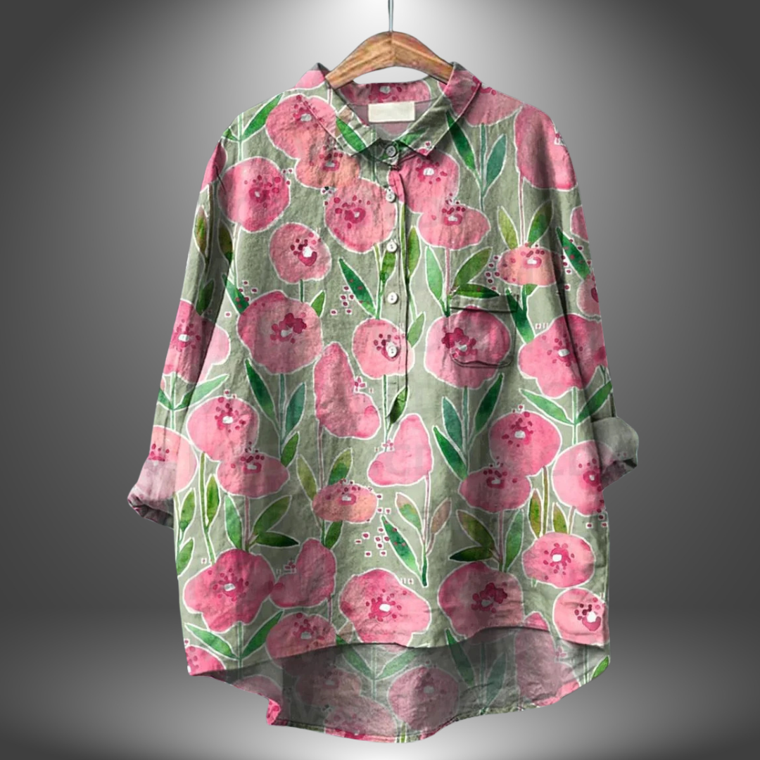 Bella™ | Handmade shirt with floral pattern for women