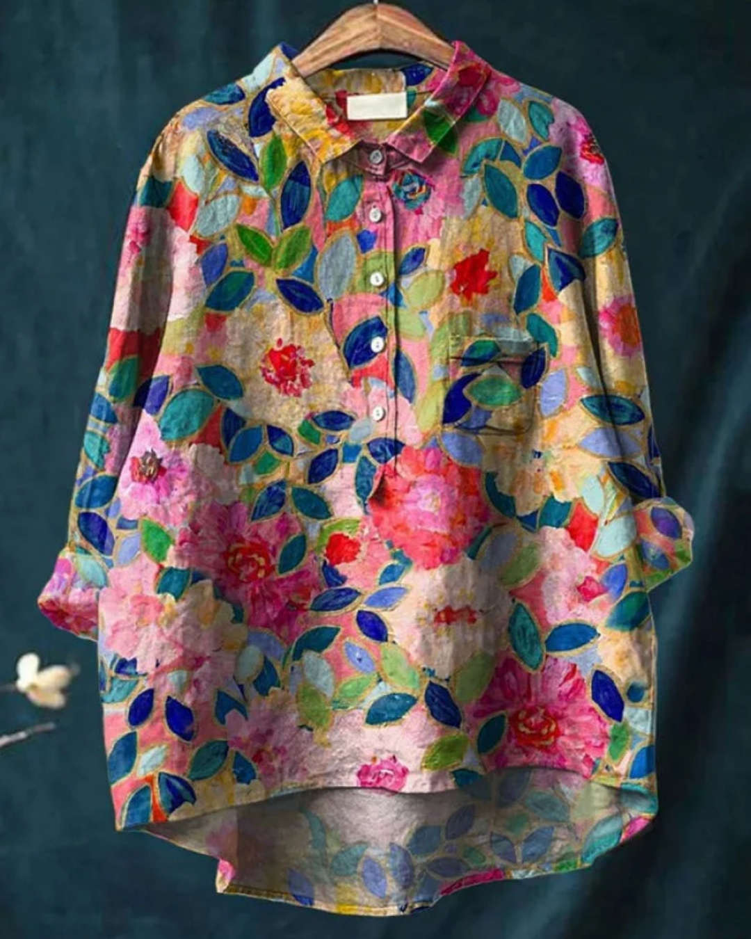 Jaclynn | Floral Cotton-Linen Shirt