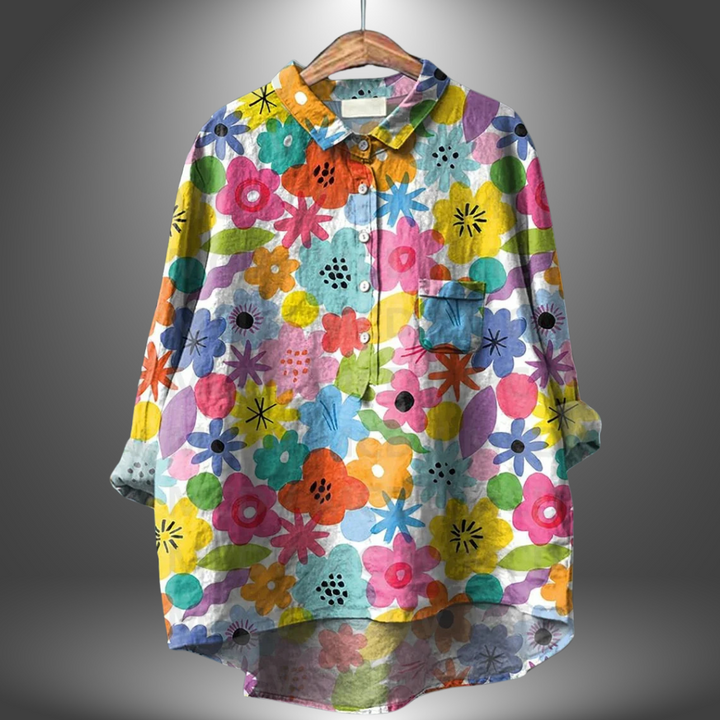 Bella™ | Handmade shirt with floral pattern for women