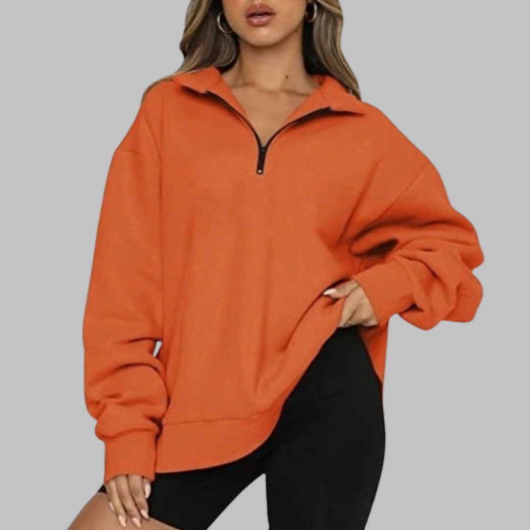 TENLEY™ - Casual Oversized Half Zip Long Sleeve Sweatshirt