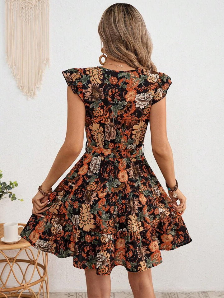 Sophia™ - Elegant Floral Midi Dress