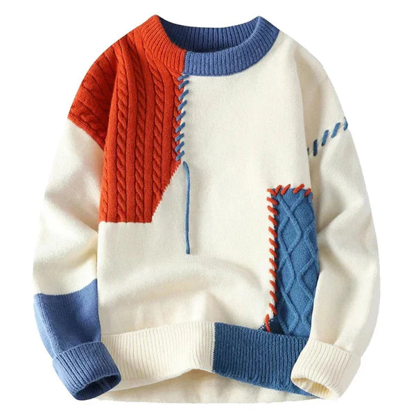 Milan™ | Knitted men's sweater with patchwork design