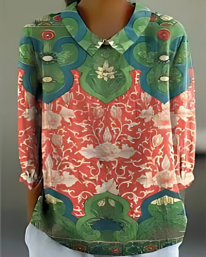 Chalia - Colorful Retro casual cotton and linen