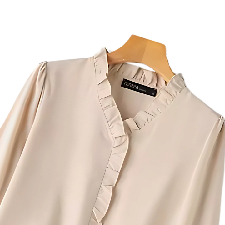 Selene – Elegant V-Neck Long Sleeve Blouse