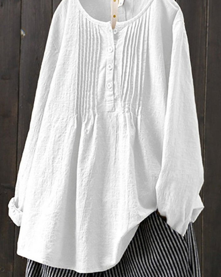 Contes - Retro Cotton And Linen Casual Shirt