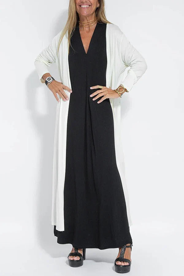Elegant long dress + matching cardigan GIFT