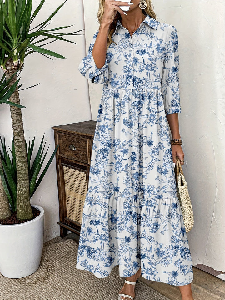 Valeska | Boho Floral Midi Dress