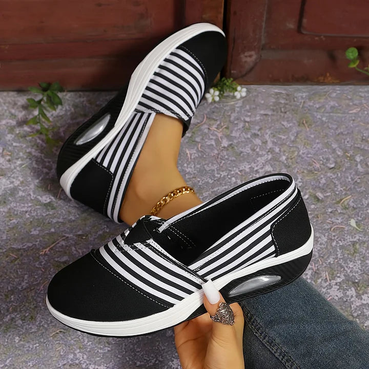 Tasha - Comfortable orthopedic slip on sneaker with stripes
