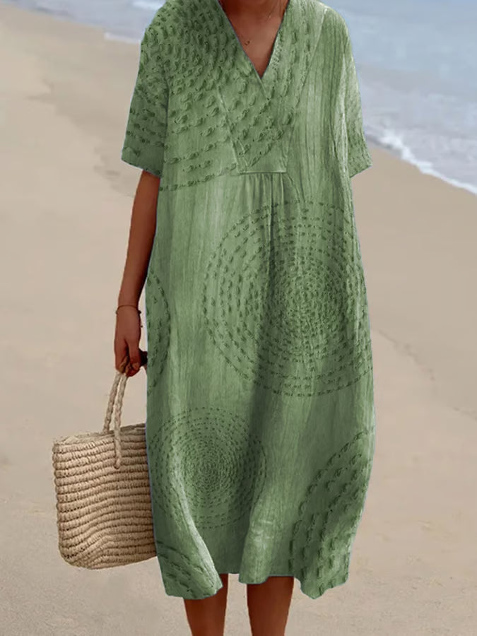 Arielle | Loose-fitting dress with circular embroidery