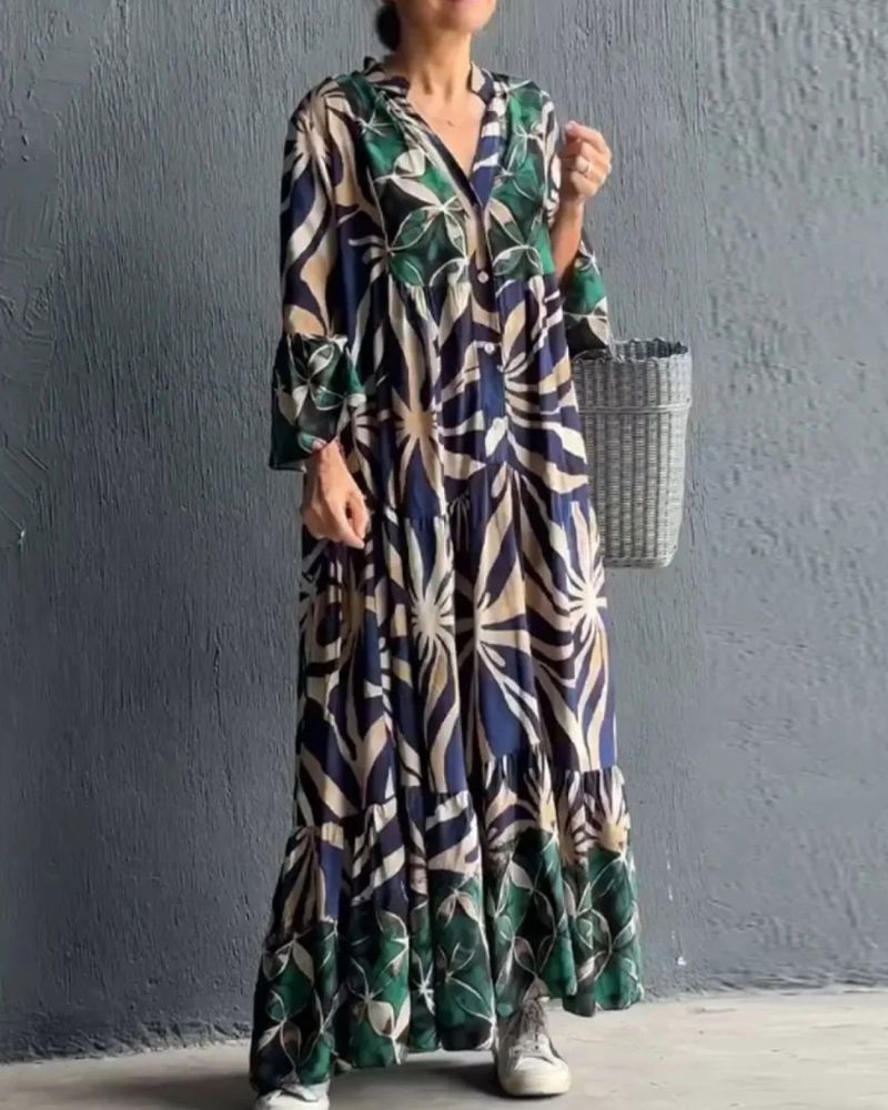 VALIRIA - FLOWY PRINTED DRESS