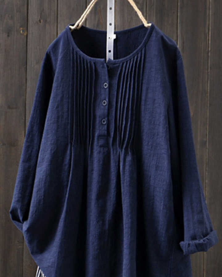 Contes - Retro Cotton And Linen Casual Shirt