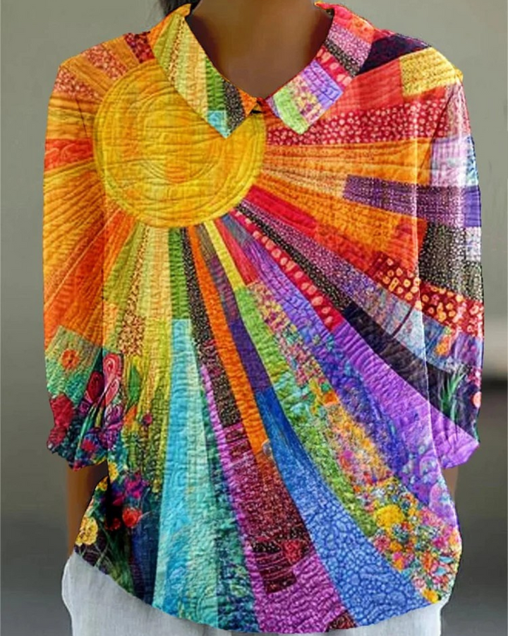 Chalia - Colorful Retro casual cotton and linen