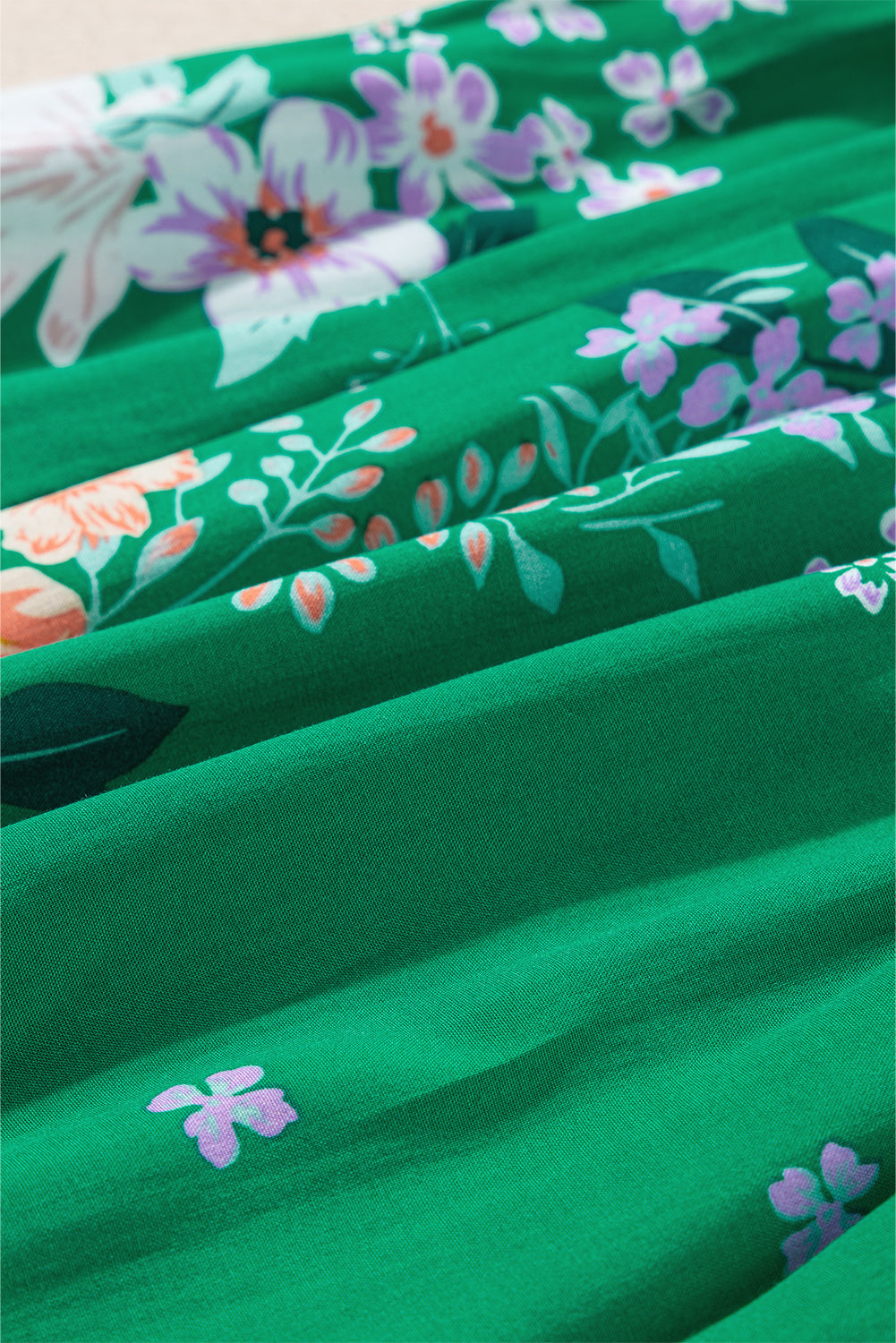 Floral Print Smocked Tiered Midi Dresses