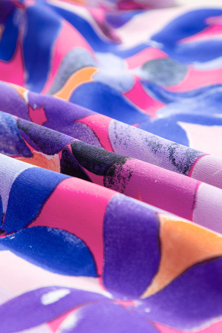 Flower Short Sleeve Ruffled Dresses