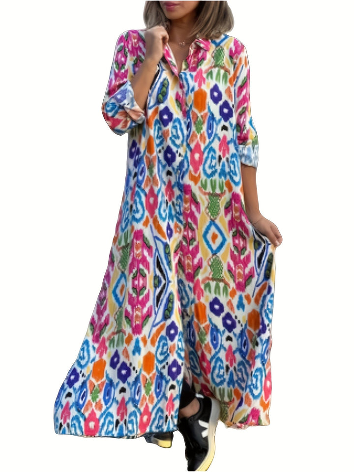 Shannen | Plus Size Geo Shirt Dress