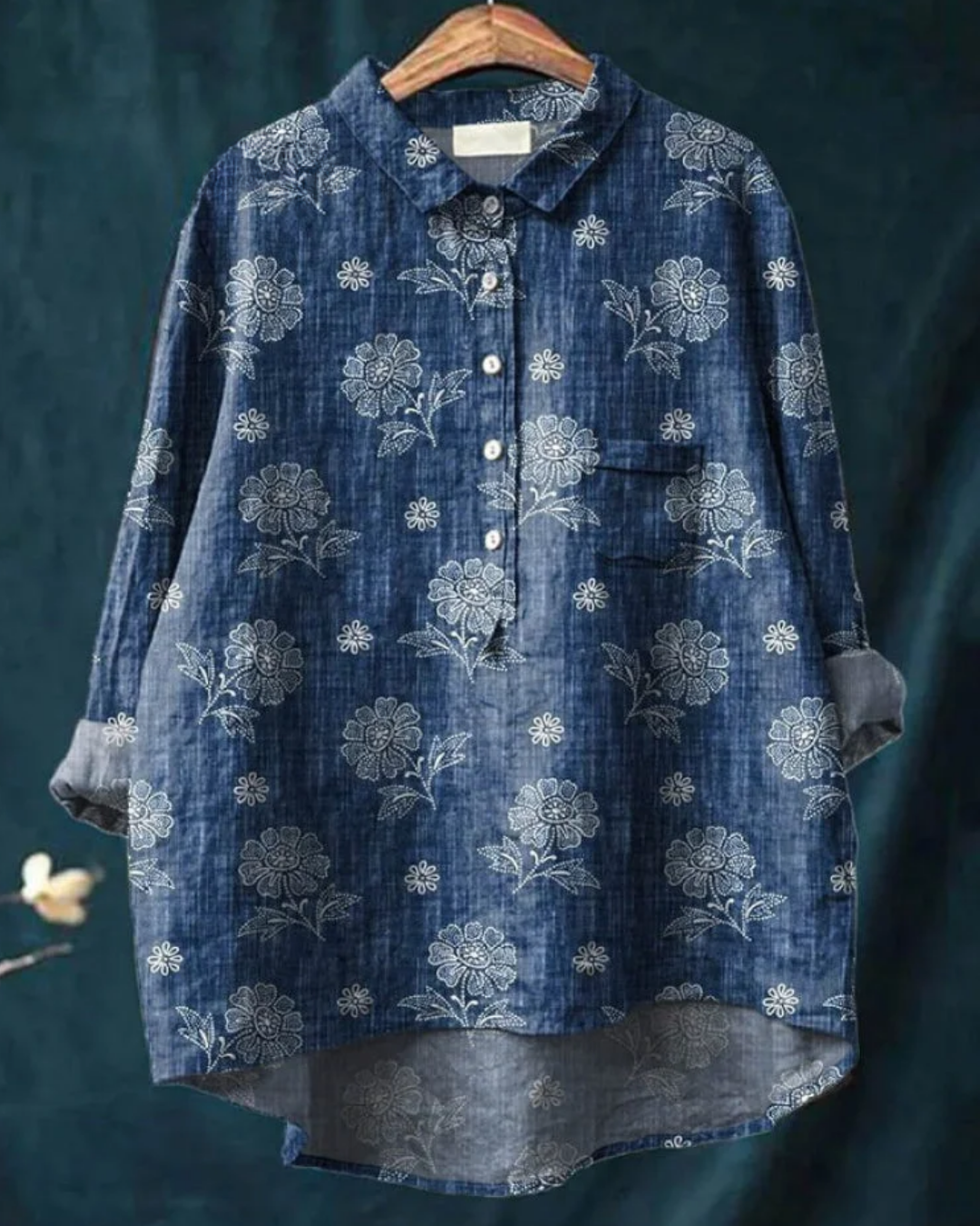 Reina | Floral Cotton-Linen Shirt