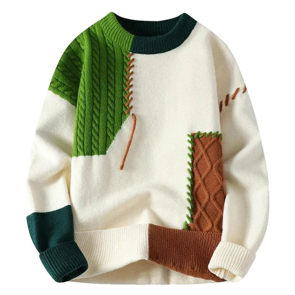 Milan™ | Knitted men's sweater with patchwork design