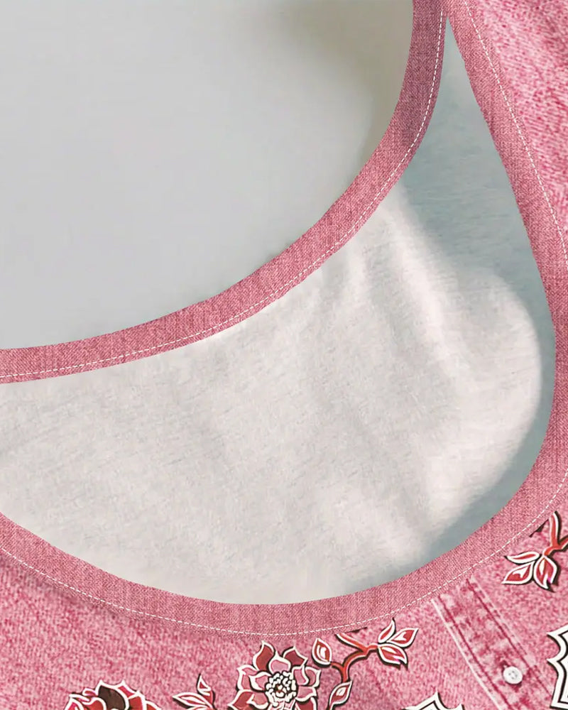 Elaya™ | Floral Denim Midi Dress