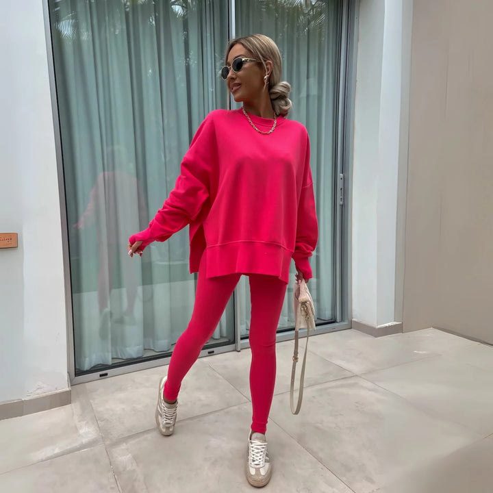 YACHI | Casual Long Sleeve Sweatshirt and Pants Set