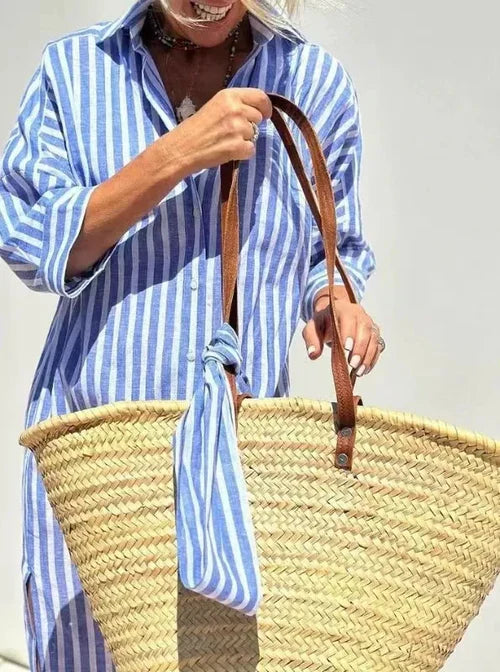 Eliane | Striped dress with collar