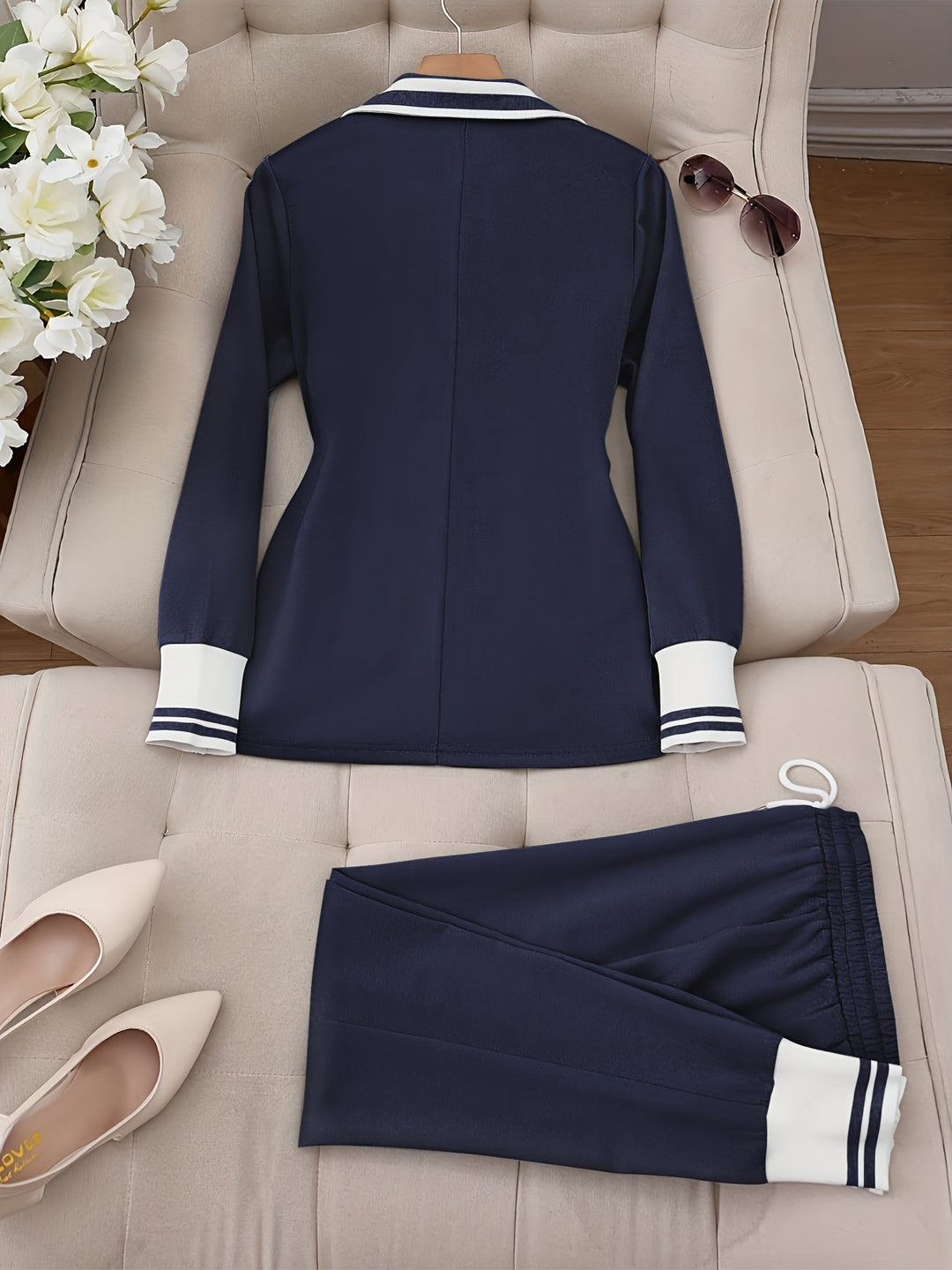 Ingelore - Fashionable striped two-piece set