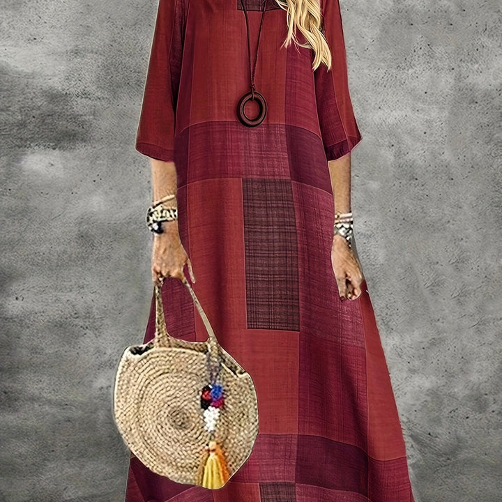 Xylia | Retro Plaid Maxi Dress