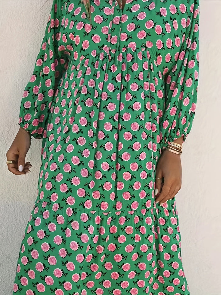 Coraline | Boho Puff Sleeve Maxi Dress