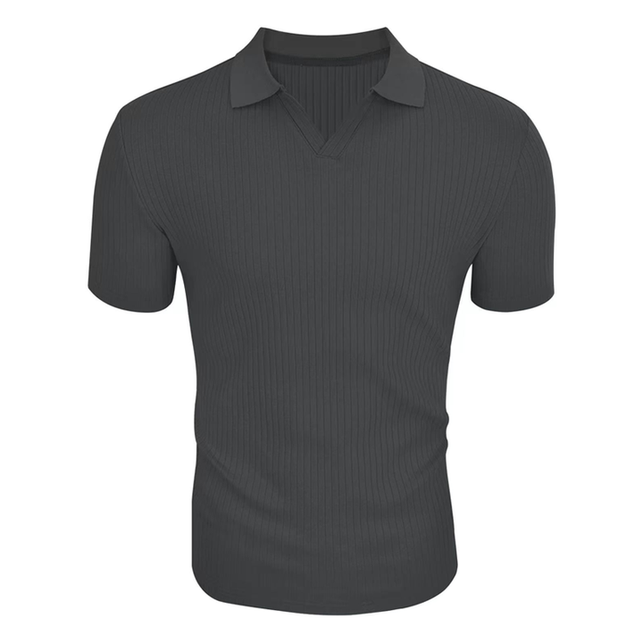 Elijah™ - Solid Striped Lapel Polo Shirt