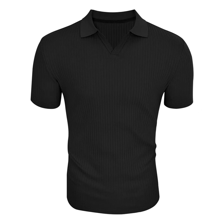 Elijah™ - Solid Striped Lapel Polo Shirt