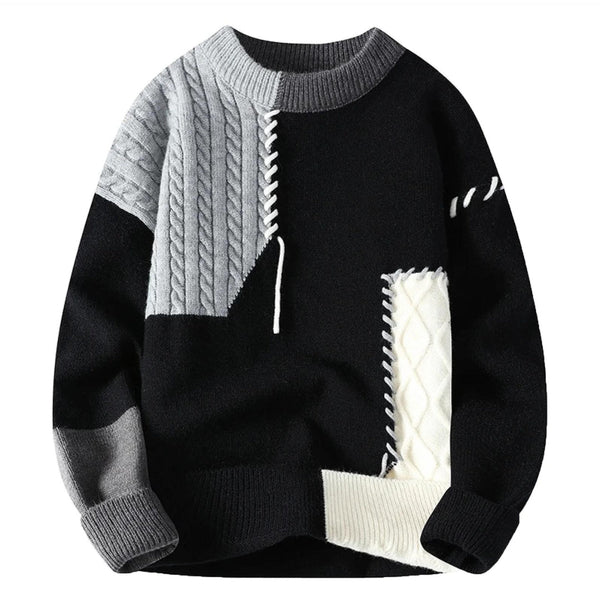 Milan™ | Knitted men's sweater with patchwork design