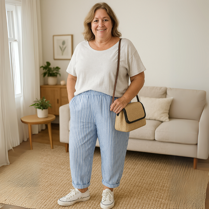 Aveline™ – Relaxed Fit Striped Linen Pants