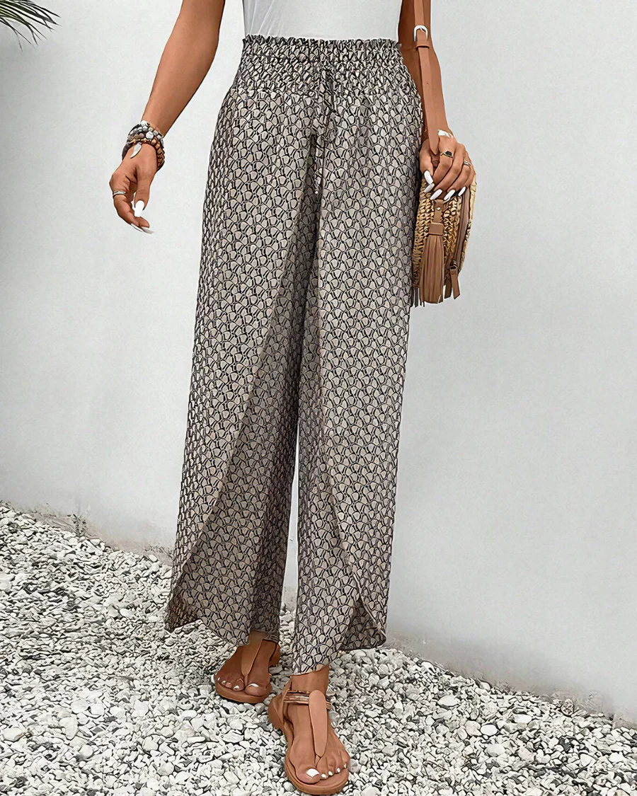 Carla™ - Wide pants with geometric pattern
