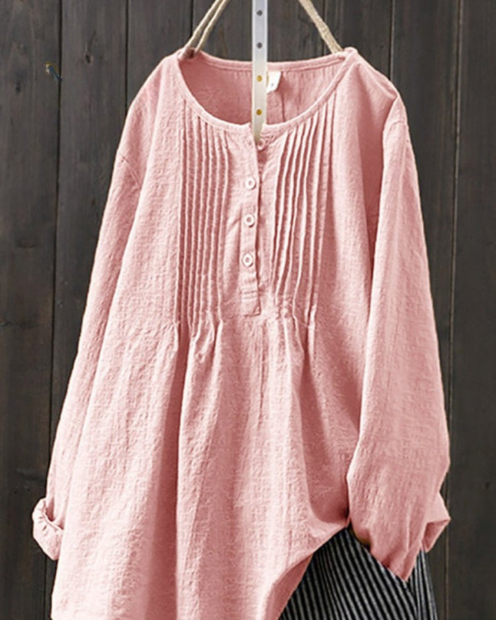 Contes - Retro Cotton And Linen Casual Shirt