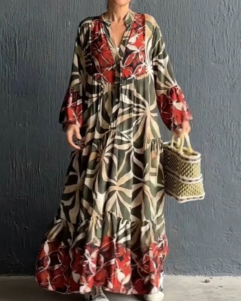 VALIRIA - FLOWY PRINTED DRESS