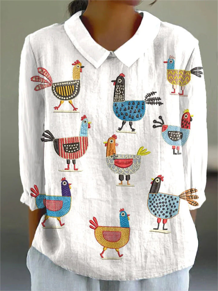 Giselle - Funny Chick Art Print Casual 100% Cotton Dress, Top, Jumpsuit and Pant