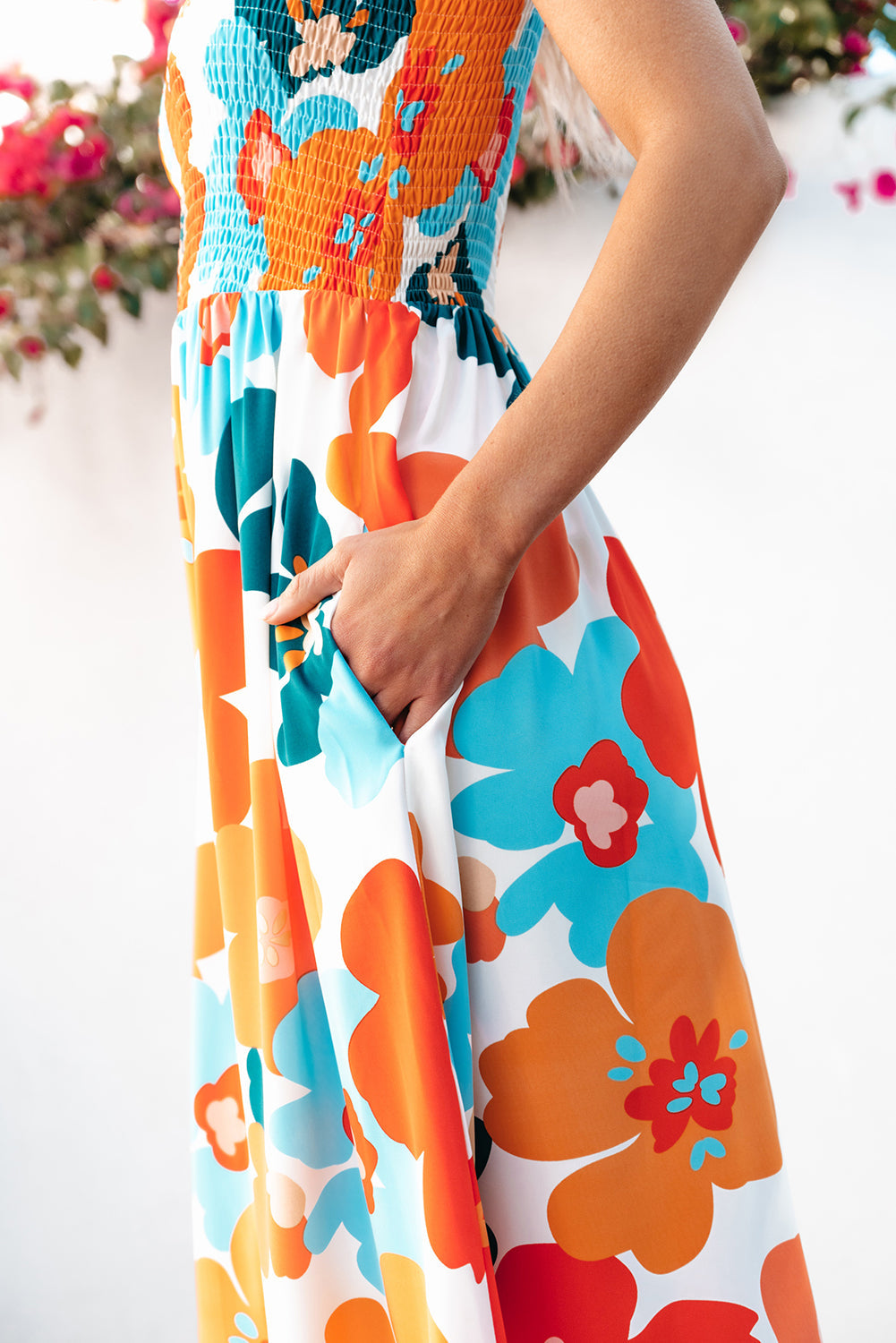 Floral Self Tied Straps Maxi Dresses