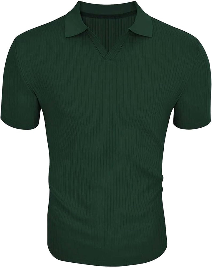Elijah™ - Solid Striped Lapel Polo Shirt