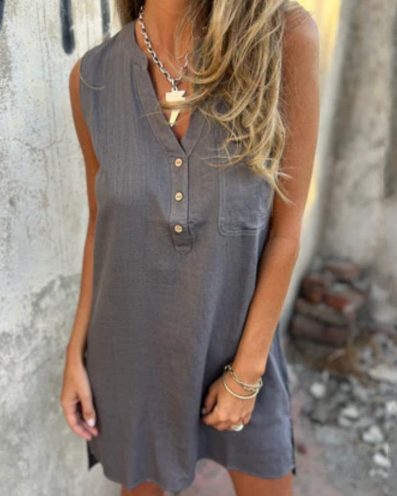 DAERA - BOHO V-NECK DRESS